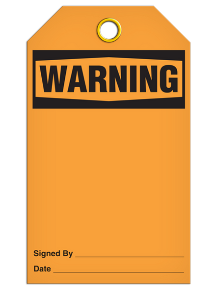 Warning - Blank Tag - 3.375" x 5.75" - 25/pkg TG4049
