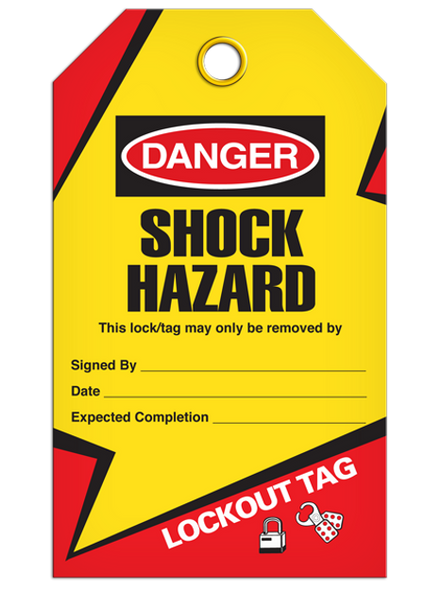 Lockout Tag "Shock Hazard" Tag - 25/pkg TG6015