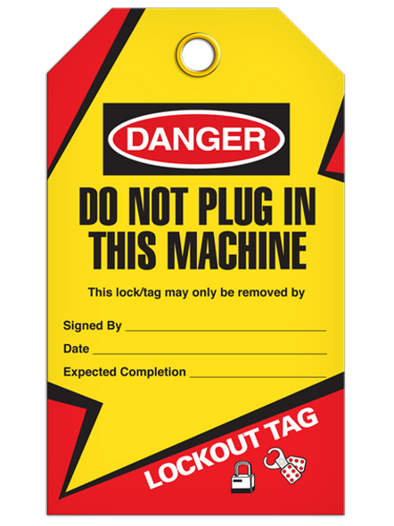 Lockout Tag "Do Not Plug in this Machine" Tag - 25/pkg TG6018