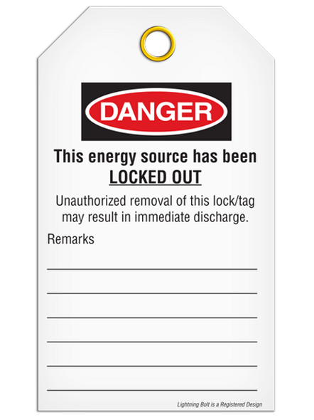 LOTO DANGER LOCKED OUT DuraPly™ Safety Tag (25/pkg) | Incom Signs | All Safety