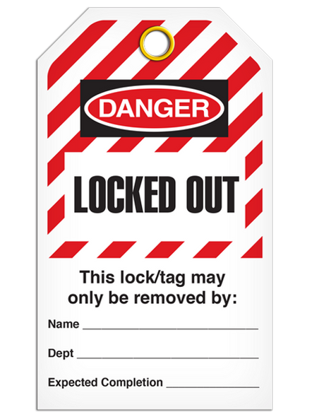 LOTO DANGER LOCKED OUT DuraPly™ Safety Tag (25/pkg) | Incom Signs | All Safety
