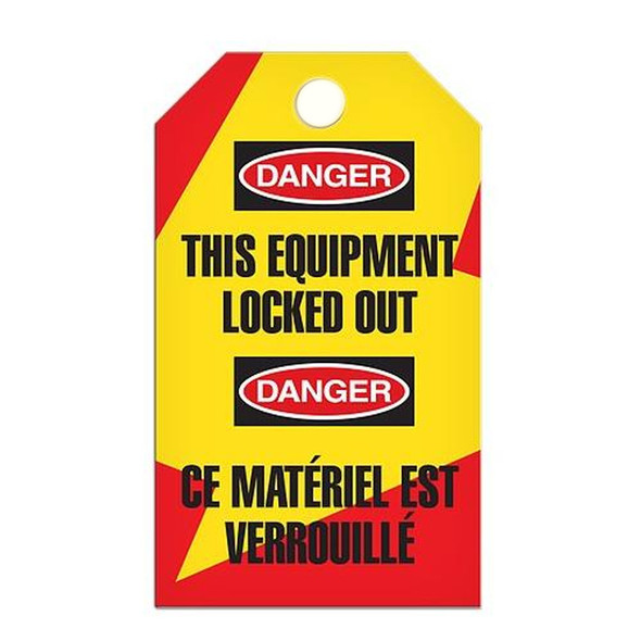 Lockout "this Equipment Locked" Bilingual E/F Tag - 25/pkg TG7029