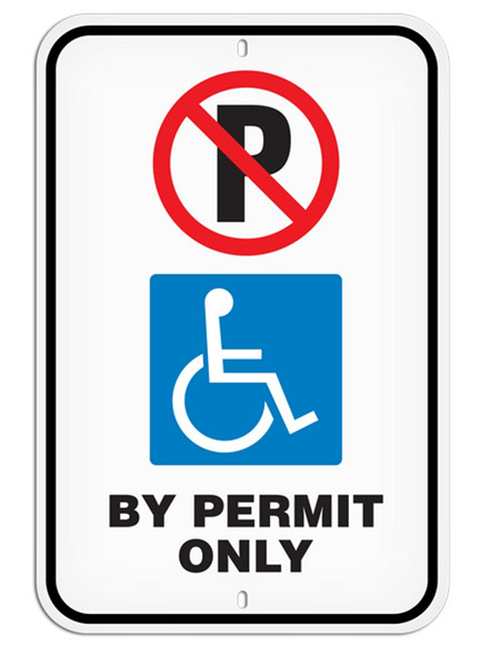 PARKING LOT SIGN - Handicap Permit Only - 12"x18" | Incom Signs | All Safety