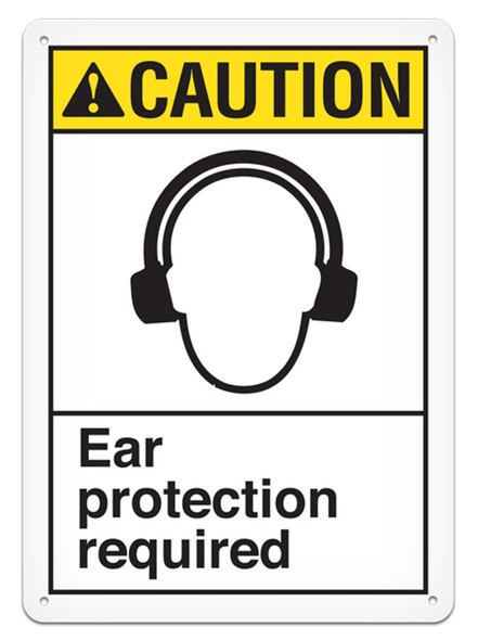 CAUTION - Ear Protection Required - 10"x14" | Incom Signs | All Safety