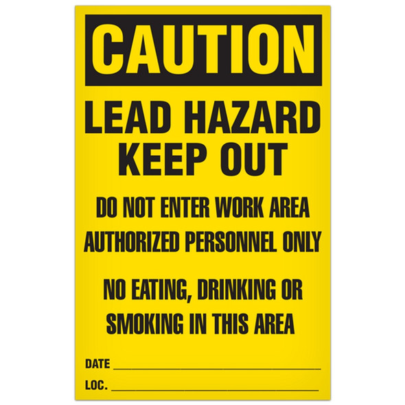 CAUTION - Lead Hazard Sign - 11"x17" - 100/pkg AB1002