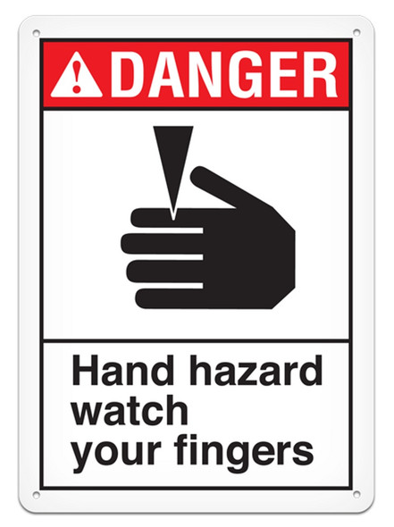 DANGER - Hand Hazard Watch Your Fingers - 10"x14" ANS1012