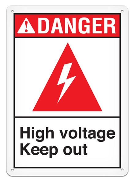 DANGER - High Voltage Keep Out Safety Sign - 10"x14" | Incom Signs | All Safety