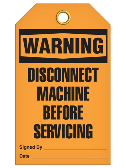 Warning - Disconnect Machine Before Servicing Tag | PKG/25 | INCOM TG4011