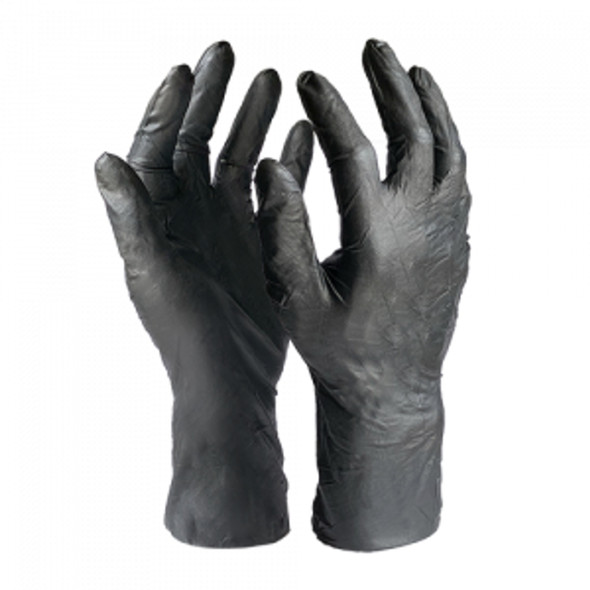 Nitrile Black PF 8 Mil Gloves (Pack of 10) | Diamond HP2208