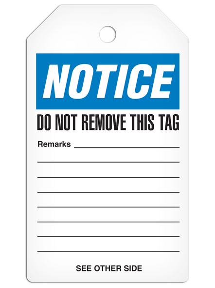 Notice - Used Oil Tag | PKG/25 | Incom Signs | All Safety