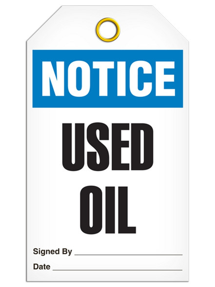 Notice - Used Oil Tag | PKG/25 | INCOM TG5009