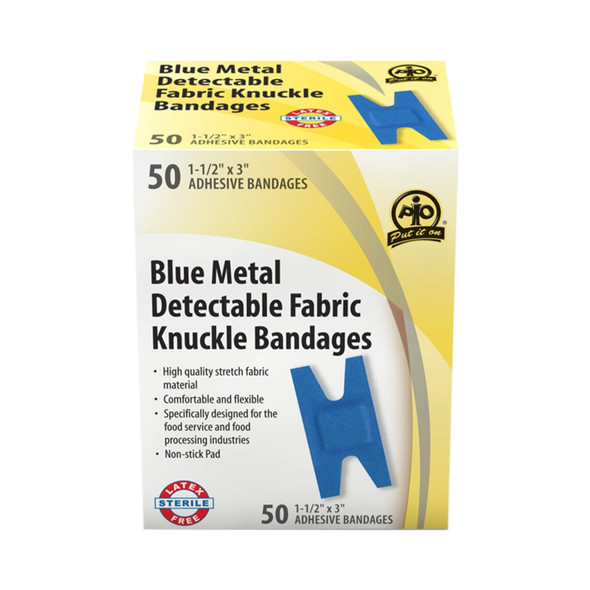 Metal Detectable Fabric Knuckle Bandage - 7.5 x 3.75cm - 50/Box