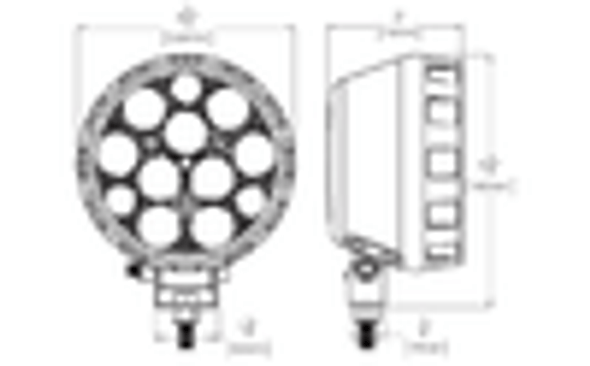 Worklight Utility Spot/Flood Pattern - Flood Light LED 4.75" Od 12Vdc 93601/93602