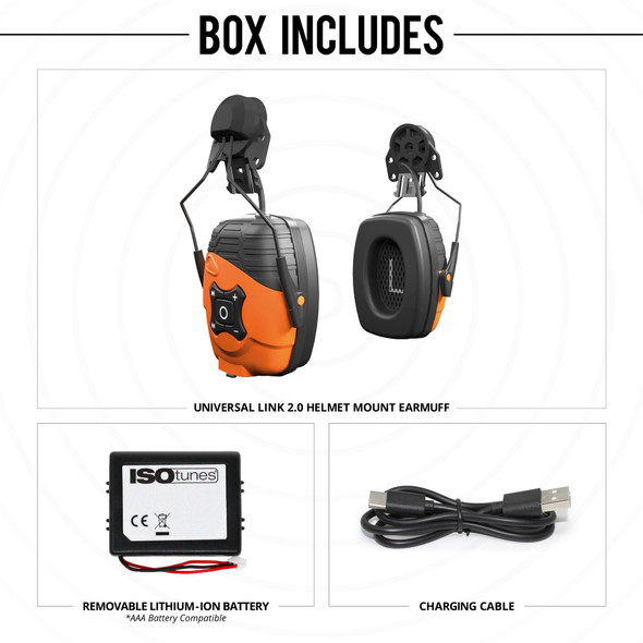 Link 2.0 Helmet Mount Earmuff 21 DB | ISOtunes | All Safety
