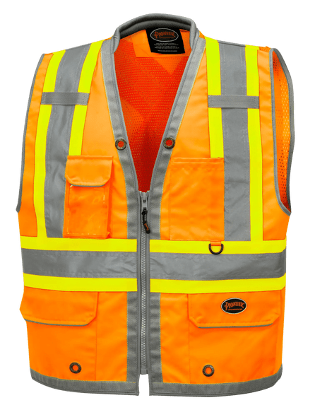 Hi-Vis Mesh Back Zip Surveyor Safety Vest | Pioneer 6672/6673 | All Safety