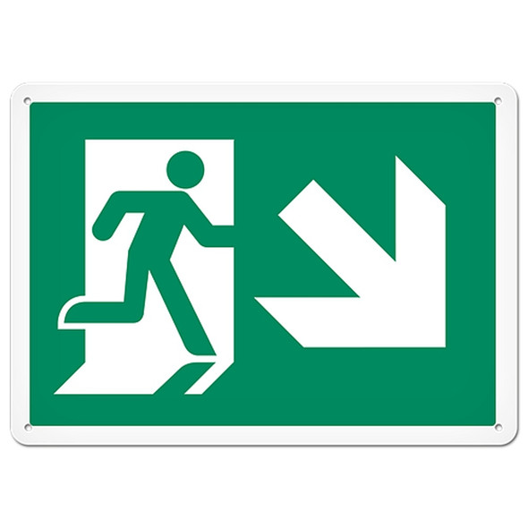 Fire Signs - Running Man Sign | Exit Down Right DFS123V/DFS123VG/DFS123P/DFS123PG