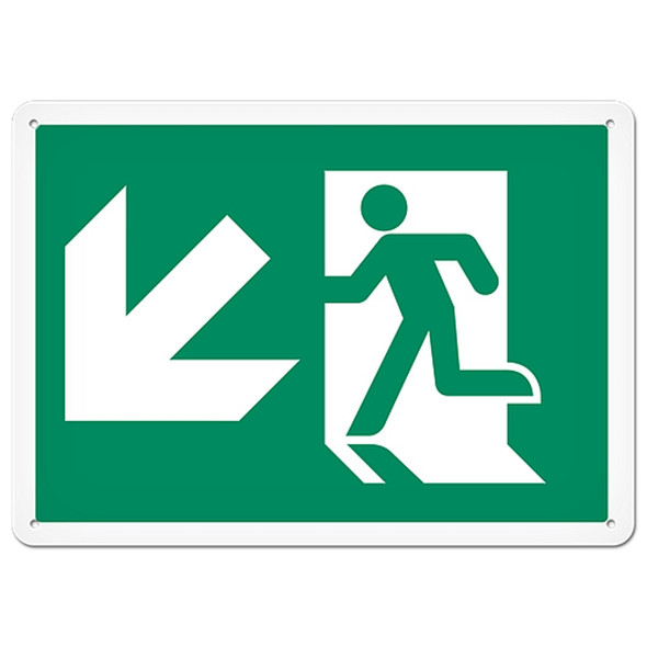 Fire Signs - Running Man Sign | Exit Down Left DFS122V/DFS122VG/DFS122P/DFS122PG