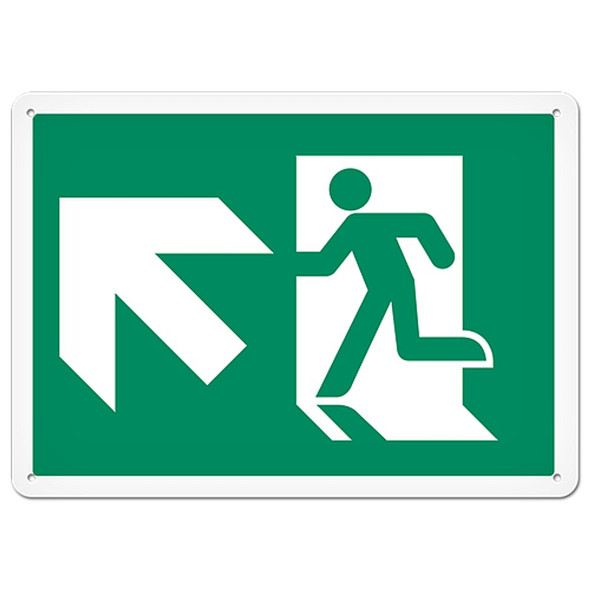 Fire Signs - Running Man Sign | Exit Up Left DFS124V/DFS124VG/DFS124P/DFS124PG