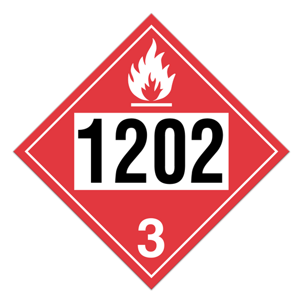 Diesel Fuel, Fuel Oil | Class 3 Placard (100/PKG) | Incom Signs | All Safety