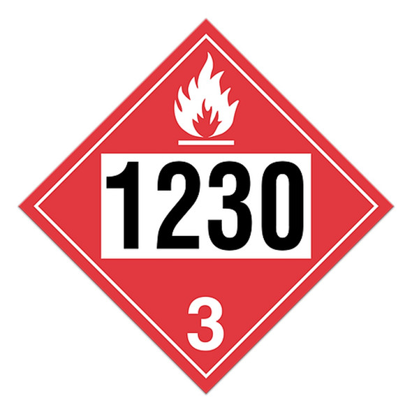 Methanol | Class 3 Placard (100/pkg) | Incom Signs | All Safety