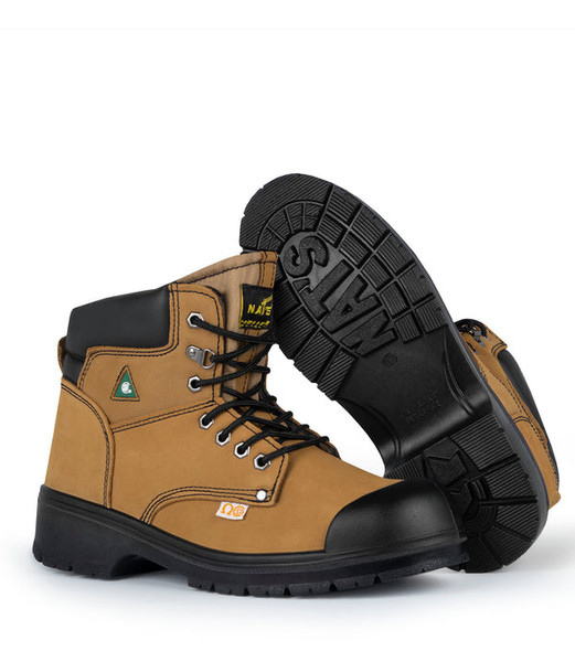 S346 | 6'' Leather Work Boots | Nat's | All Safety