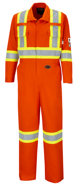 FR-Tech Hi-Vis 88/12 7 oz FR/ARC–Rated Safety Coveralls – Hi-Vis Orange | Pioneer | All Safety