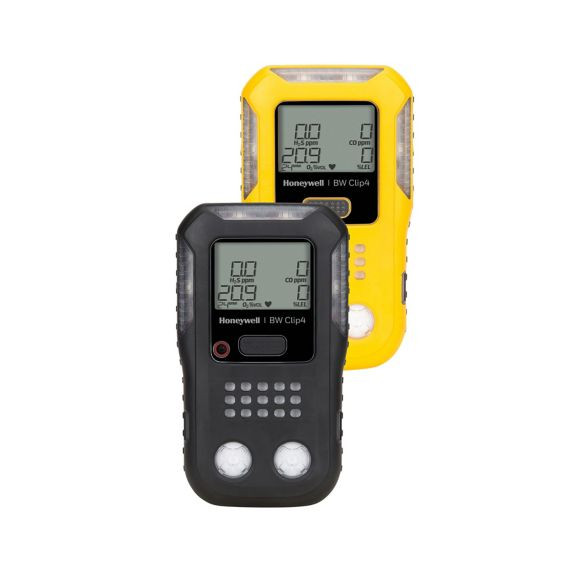 BWC4-Y-N Clip4 4-Gas Detector (O2, LEL, H2S, CO), Yellow | BW | All Safety