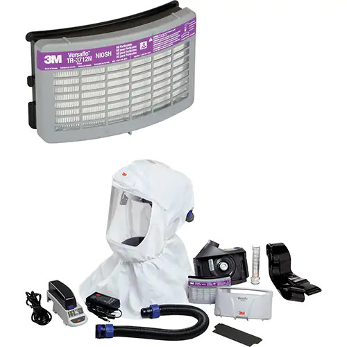 Versaflo Easy Clean PAPR Kit, Loose Fitting Hood & Faceshield, Lithium-Ion Battery SGV307 | 3M | All Safety