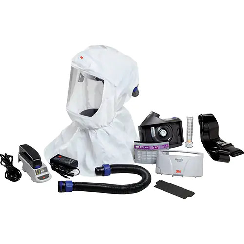 Versaflo Easy Clean PAPR Kit, Loose Fitting Hood & Faceshield, Lithium-Ion Battery | 3M | All Safety