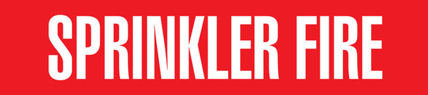 SPRINKLER FIRE White on Red Pipe Marker Adhesive Labels on a roll (2 in x 54 ft) | Incom Signs | All Safety