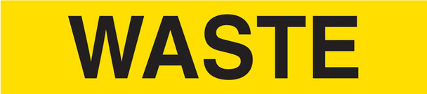 WASTE Black on Yellow Pipe Marker Adhesive Labels on a roll (2 in x 54 ft) | Incom Signs | All Safety