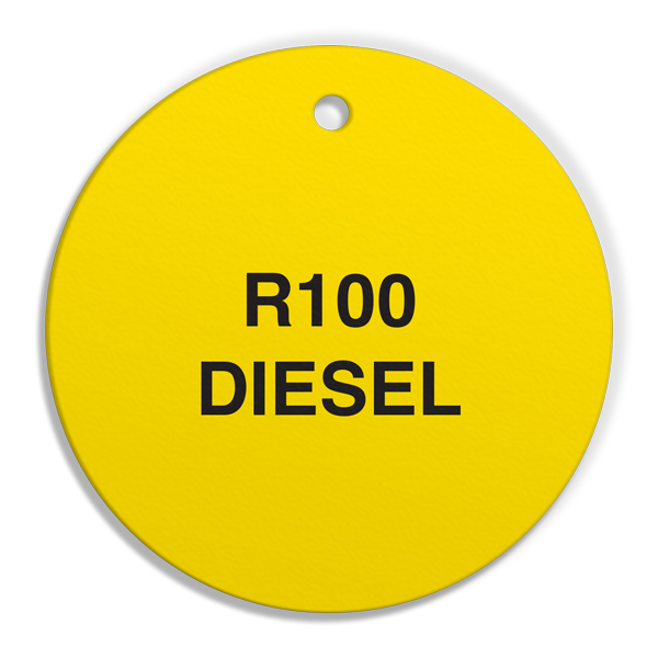 CPPI R100 DIESEL Fuel Identification Tags (2.56" Circle) 250 /pkg | Incom Signs | All Safety