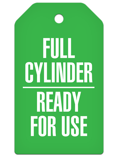 FULL CYLINDER READY FOR USE Safety Tag (25/pkg) | Incom Signs | All Safety