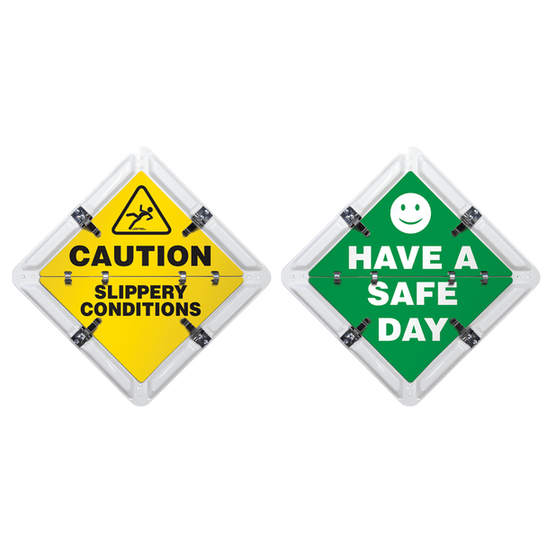 Ident-O-Flip 2 Page SLIPPERY CONDITION STATUS Informational Flip Signs | Incom Signs | All Safety