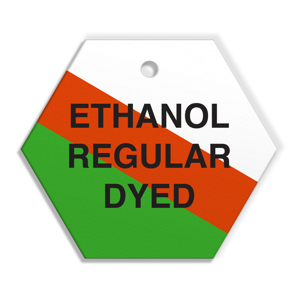 CPPI ETHANOL REGULAR DYED Fuel Identification Tags (2.56" Hexagon) 250 /pkg | Incom Signs | All Safety