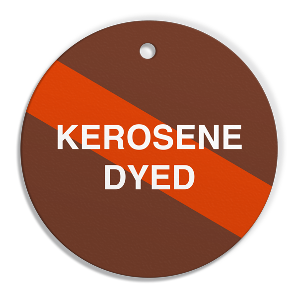 CPPI KEROSENE DYED Fuel Identification Tags (2.56" Circle) 250 /pkg | Incom Signs | All Safety