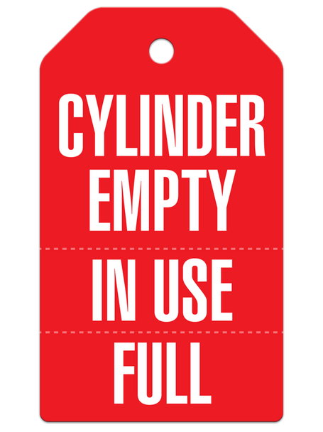 CYLINDER EMPTY/ IN USE/ FULL 3-part Safety Tag (25/pkg) | Incom Signs | All Safety