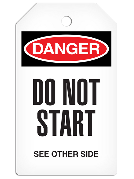 DANGER DO NOT START Tag with Self-Laminating Flap (24/pkg) | Incom Signs | All Safety