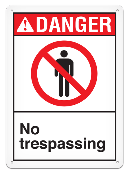 DANGER NO TRESPASSING ANSI style Safety Sign (10in x 14in) (Pack of 15) | Incom Signs | All Safety