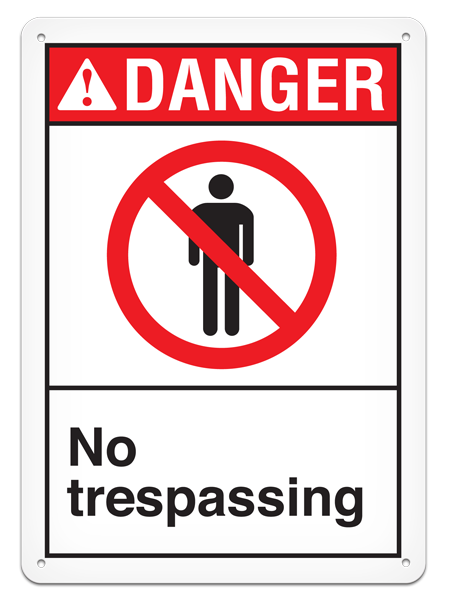 DANGER NO TRESPASSING ANSI style Safety Sign (10in x 14in) | Incom Signs | All Safety