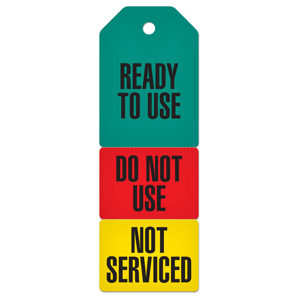 3-Part Perforated SERVICE STATUS INSPECTION Tag (2.75 in x 7.9 in) 25 /pkg | Incom Signs | All Safety