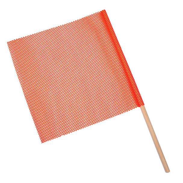 Heavy Haul Polyester Jersey Transport Flags Mounted on Wooden Dowel (18 in x 18 in) | Incom Signs | All Safety