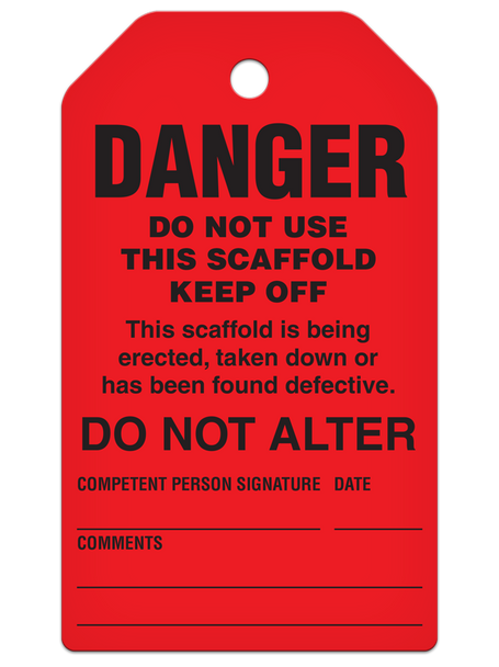 DANGER DO NOT USE THIS SCAFFOLD KEEP OFF Safety Tag (25/pkg) | Incom Signs | All Safety
