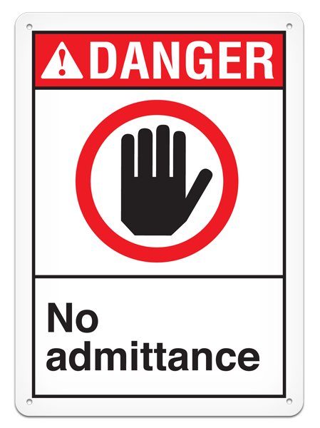 DANGER NO ADMITTANCE ANSI style Safety Sign (10in x 14in) (Pack of 15) | Incom Signs | All Safety