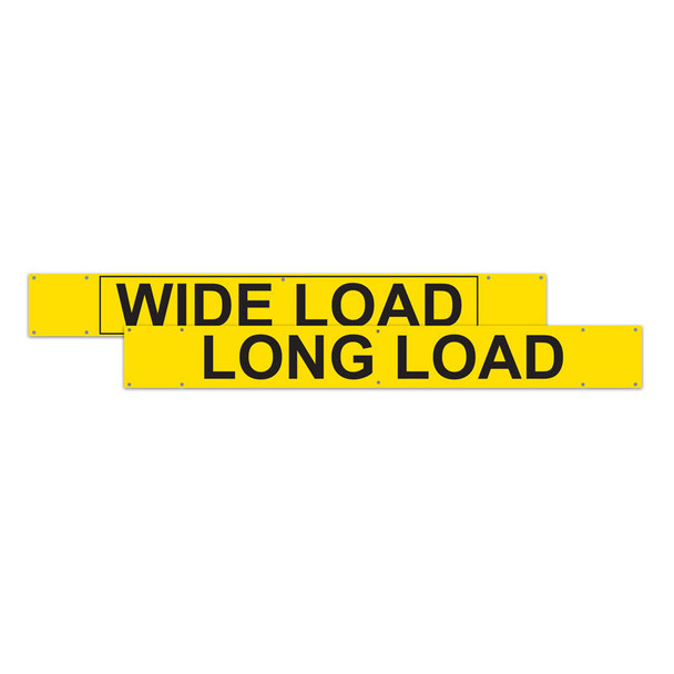 Yellow WIDE LOAD / LONG LOAD Double Sided Over-Dimensional Load Sign Banner | Incom Signs | All Safety