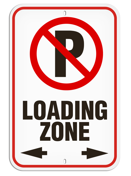 LOADING ZONE with No Parking Symbol Aluminum Reflective Parking Sign (12 in x 18 in) (Pack of 20) | Incom Signs | All Safety
