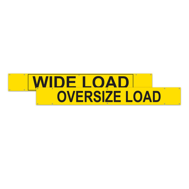 Yellow WIDE LOAD / OVERSIZE LOAD Double Sided Over-Dimensional Load Sign Banner (Pack of 25) | Incom Signs | All Safety