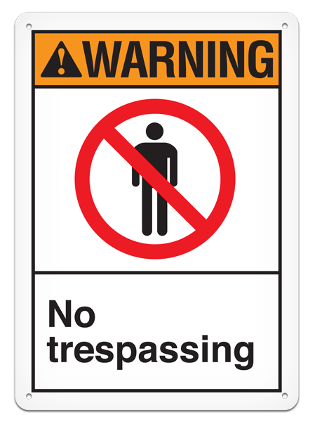 WARNING NO TRESPASSING ANSI style Safety Sign (10in x 14in) | Incom Signs | All Safety