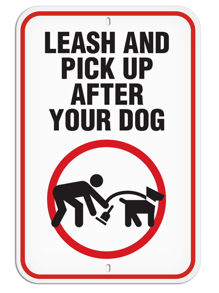 LEASH AND PICK UP AFTER YOUR DOG Aluminum Reflective Parking Sign (12 in x 18 in) (Pack of 20) | Incom Signs | All Safety