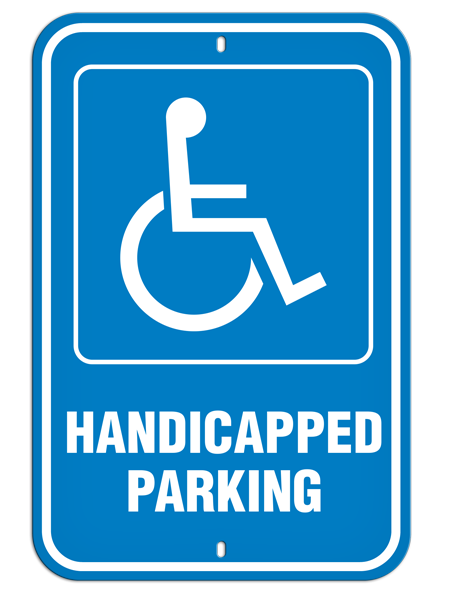 HANDICAPPED PARKING with Wheelchair symbol Aluminum Reflective Parking Sign (12 in x 18 in) | Incom Signs | All Safety